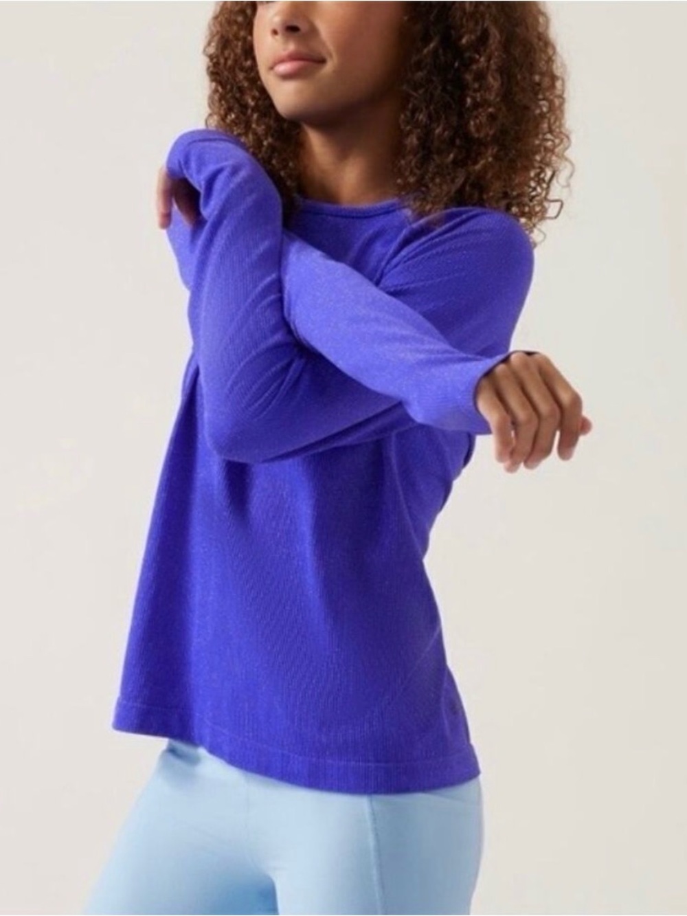 Athleta Girl Power Up Shimmer Amphitrite Blue Size XL 14